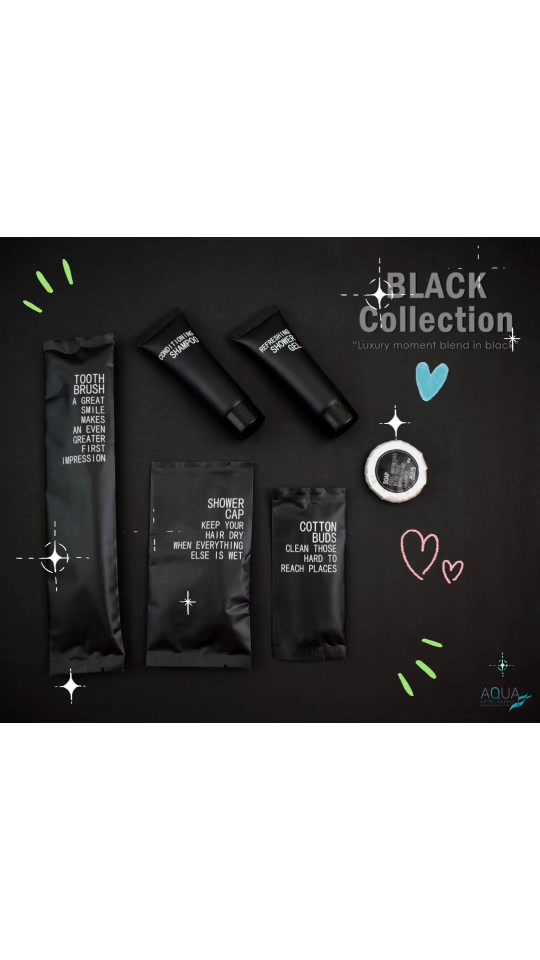 แชมพูโรงแรม-แชมพูสระผม-รุ่น-black-shampoo-แพ็คชนิดละ125ชิ้น-ของใช้ในโรงแรม-ของโรงแรม-อเมนิตี้-hotel-amenities