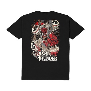 แฟชั่นคลาสสิกเสื้อยืด พิมพ์ลาย Vol II Raijin God of Thunder สไตล์ญี่ปุ่น