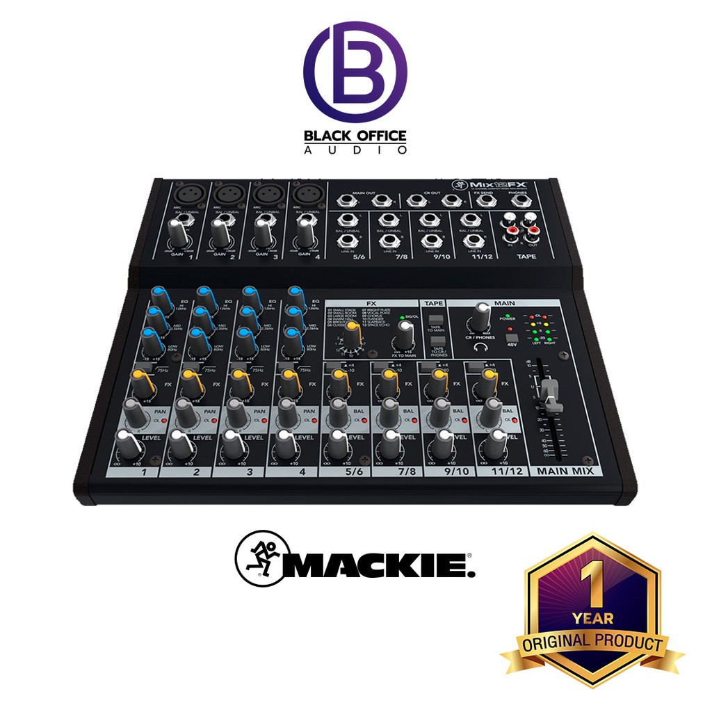 mackie-mix12fx-มิกเซอร์-ซัพมิกซ์-มีเอฟเฟคในตัว-ร้องคาราโอเกะ-เล่นดนตรี-mixer-blackofficeaudio