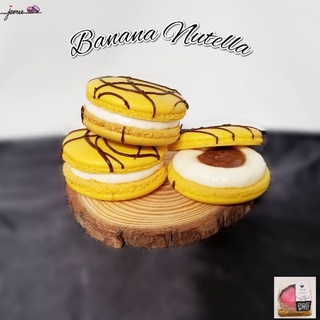สินค้า macarons Banana Nutella🍌🍫*ไม่มีขั้นต่ำ อัลมอนด์นำเข้า มาการองกล้วยหอมนูเทลล่า