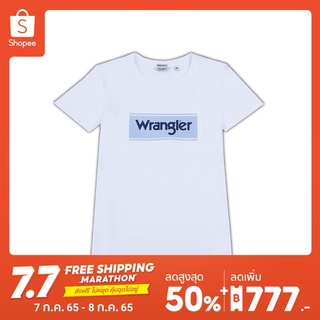 WRANGLER เสื้อยืดแขนสั้น รุ่น WR S172R201 WHITE แรงเลอร์ เสื้อผ้าผู้หญิง เสื้อยืด เสื้อ