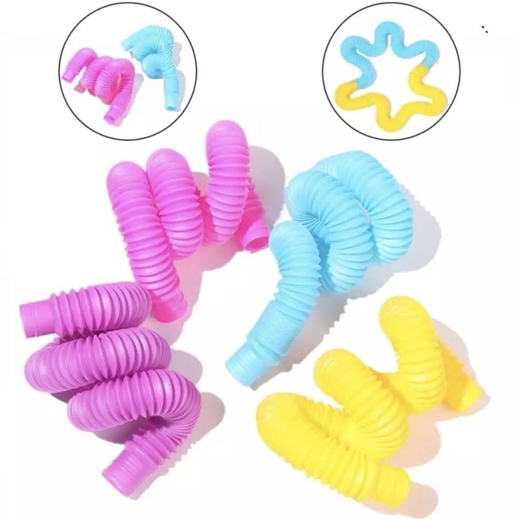 ส่งจากไทย-ส่งเป็นของขวัญ-แจกให้เด็กๆได้-50ชิ้น-ของเล่น-fidget-pop-tube-toy-คละสี-ท่อแบบยืดหยุ่น-ท่อยืดหด-ของเล่นท่อ