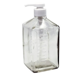 ขวดใส่น้ำเชื่อม ชนิดแก้ว หัวปั๊ม 1100 ml. Sugar or Syrup press bottle. 1610-392