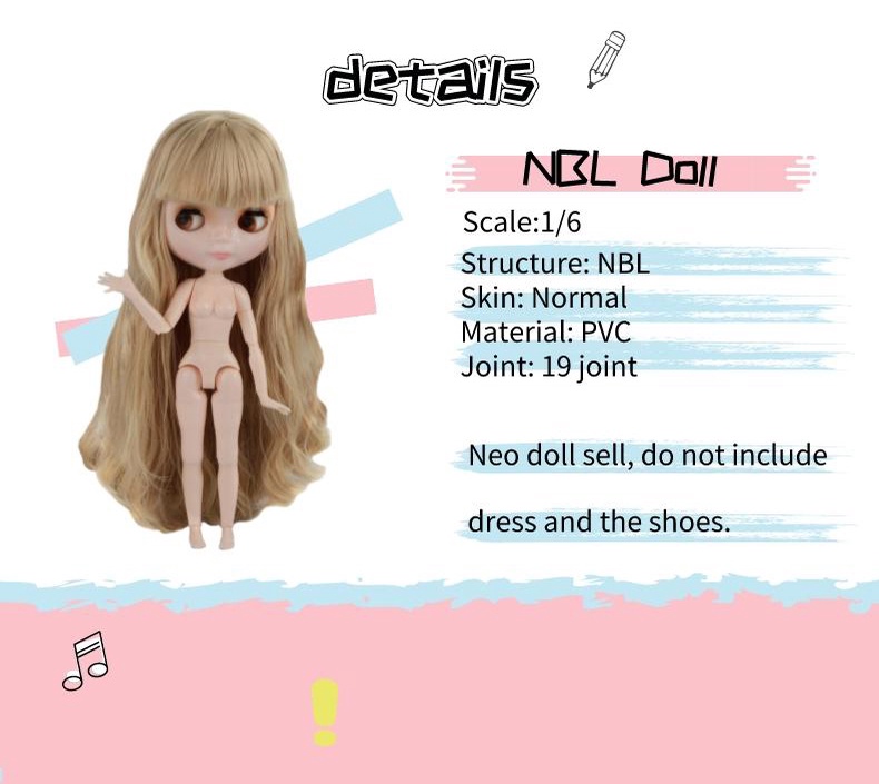มุมมองเพิ่มเติมของสินค้า Blyth ตุ๊กตา บลายธ์ ตุ๊กตาบลายธ์ เข้ากันได้ NBL Blyth BJD Doll ไบรซ์ กล้ามเนื้อขาว ดวงตามี 4 สี มีข้อต่อร่างกาย NBL24