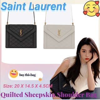 💝แซงต์โลรองต์  Saint Laurent  ysl  💯GABY Mini Quilted Sheepskin Shoulder Bag/กระเป๋าผู้หญิง/กระเป๋าสะพายข้าง/กระเป๋าสะพา