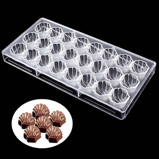 【AG】24 in 1 3D Sea Shell Shape Polycarbonate Chocolate Mold Tray DIY Baking Tool