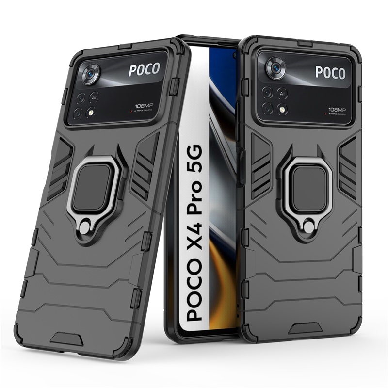 เคส-xiaomi-poco-x4-pro-5g-ฮาร์ดเคสกันกระแทกเคสโทรศัพท์-hybrid-armor-shockproof-ring-case-xiaomi-poco-x4pro-5g-cover-stand