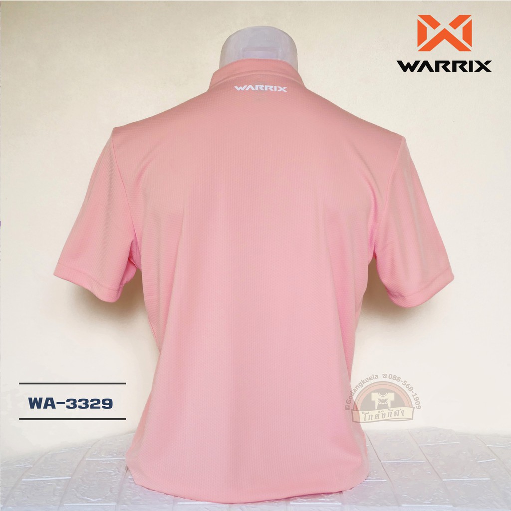 warrix-เสื้อโปโล-คอจีน-wa-3329-สีชมพู-pp-วาริกซ์-วอริกซ์-ของแท้-100