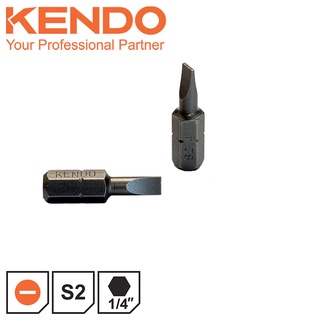 KENDO 21310405 ดอกไขควงตอก ปากแบน SL4 × 25mm (2 ชิ้น/แพ็ค)
