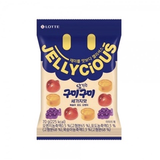 Lotte jellycious gummy เจลลี่เชียส รสผลไม้รวม 70g