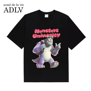 Adlv เสื้อยืดแขนสั้น ผ้าฝ้าย พิมพ์ลาย แฟชั่นสําหรับผู้ชายและผู้หญิง