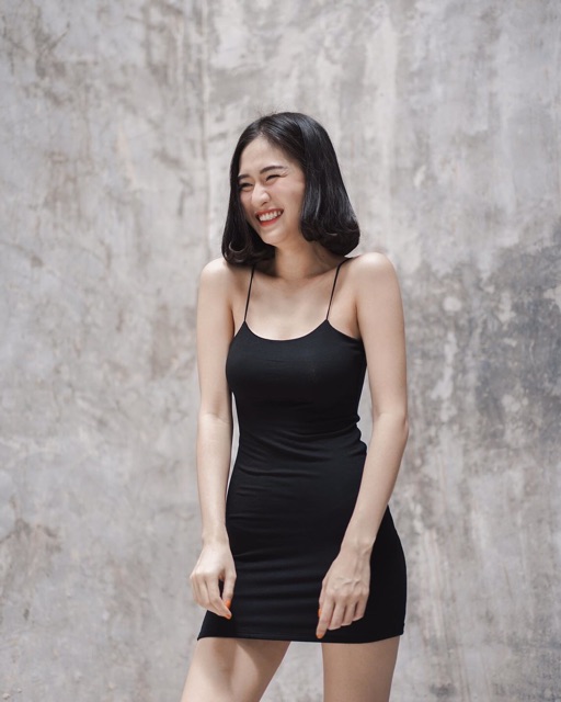 newww-in-เดรสสายเดี่ยวสายสปาเกตตี-ปั๊วๆ-แซ่บบบๆ-ใส่กับบราจิ๋วสวยปังมากกกกก