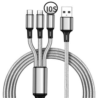 ภาพหน้าปกสินค้า3 in One 1.2m Quick Charge Cable For IOS Lightning Micro USB Type C  2.4A Multi-function Safety Date Line for Android iPhone ที่เกี่ยวข้อง