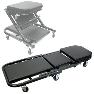 เตียงซ่อมใต้ท้องรถ แบบพับเป็นเก้าอี้ได้ 36" Foldable Z Creeper Seat Rolling Chair Mechanics Garage 2 in 1 Work Stool