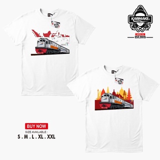 เสื้อยืด ทรงสามเหลี่ยม พิมพ์ลาย BUMN PT KAI Indonesian Train V3 สําหรับผู้ชายS-5XL