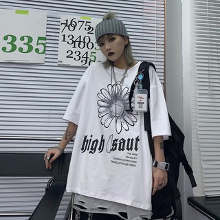 🔮🔮เสื้อยืดคอกลม แขนสั้น ชุดคู่รักเกาหลี เสื้อยืดสีขาวผู้หญิง oversize เสื้อผ้าแฟชั่น โอเวอร์ไซส์