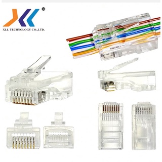 หัวแลน RJ-45 CAT5E รุ่นพิเศษแบบใหม่หัวทะลุ (ถุง 10 ชิ้น)รหัสสินค้าrj-c5p*10