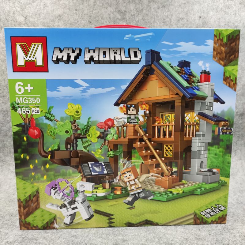 เลโก้-บ้านมายคราฟ-my-world-mg350-จำนวน-465-ชิ้น-บ้านสวนหรรษา-ราคาถูก-พร้อมส่งทันที-minecraft