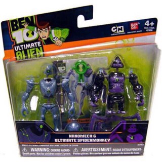 Ben 10 Alien Force Alien Creation Chamber Nanomech &amp; Ultimate Spidermonkey Mini Figure 2-Pack