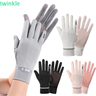Twinkle1 ถุงมือผ้าไหม ถุงมือแฟชั่นสำหรับขับรถ ป้องกันแดดและรังสียูวี 50 +