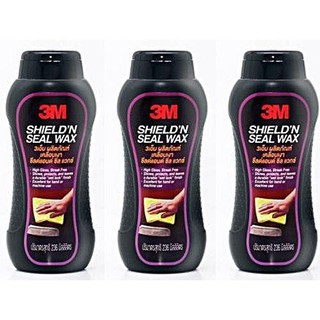 3M SHIELD N SEAL WAX ครีมเคลือบเงาสีรถ ขนาด 236 มิลลิลิตรม ชุด 3 ขวด แถม ฟองน้ำ + ผ้าไมโครไฟเบอร์