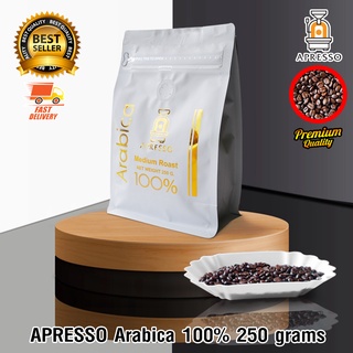 Apresso Premium Arabica Coffee เมล็ดกาแฟ น่าน อาราบิก้า 100% เมล็ดกาแฟไทย เกรดพรีเมี่ยม กาแฟ คั่วกลาง 250 กรัม