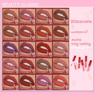 BEAUTY GLAZED ลิปสติกเนื้อแมทกันน้ําติดทนนาน 20 สี