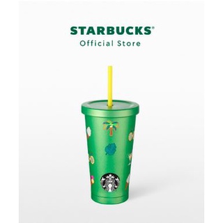 Starbucks Stainless Steel Tropical Cold Cup 18oz. ทัมเบลอร์สตาร์บัคส์ ขนาด 18ออนซ์ ของแท้ ของใหม่