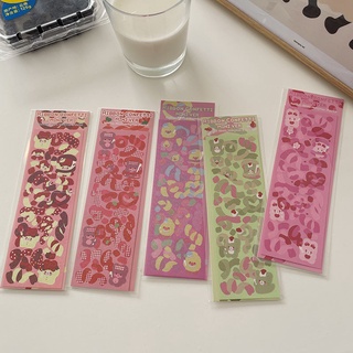 สติกเกอร์ริบบิ้น ลายสก๊อต และหมีน่ารัก สําหรับตกแต่งสมุดไดอารี่ โฟโต้การ์ด