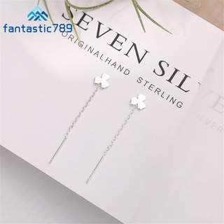 CLOVER Fantastic789 ต่างหูจี้ใบโคลเวอร์เครื่องประดับสตรี