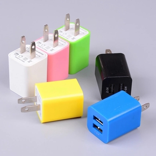 อะแดปเตอร์ชาร์จ 5v 2 . 1 A Us Plug Usb Dual Port Power Adapter สําหรับโทรศัพท์มือถือ