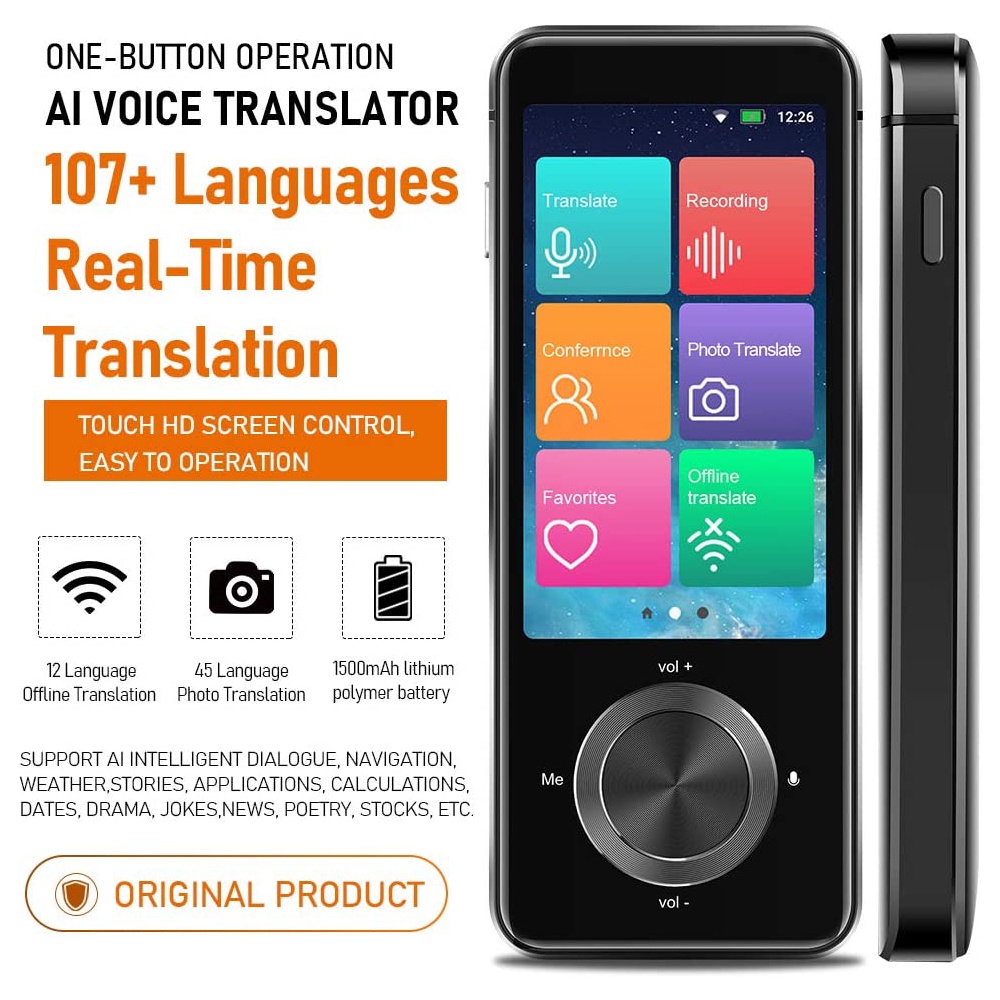แปลเสียง-นักแปลแบบเรียลไทม์-นักแปลภาษาแบบพกพา-ออฟไลน์-สองทาง-เรียลไทม์-wifi-การบันทึกออฟไลน์-การแปลภาพถ่าย-บลูทูธ-ดอกไม้ท่องเที่ยว