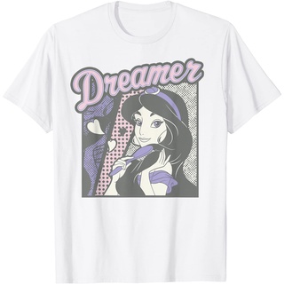 เสื้อยืดผ้าฝ้ายพรีเมี่ยม เสื้อยืด พิมพ์ลายกราฟฟิค Disney Aladdin Jasmine Dreamer