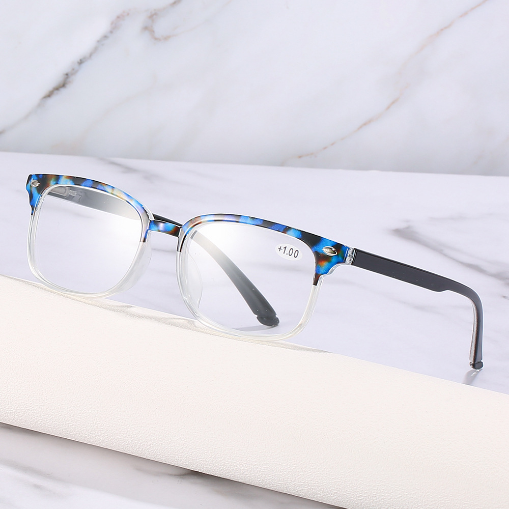 แว่นอ่านหนังสือแฟชั่นป้องกันแสงสีฟ้าสำหรับผู้หญิง-แว่นอ่านหนังสือเทรนด์ลายเสือดาว