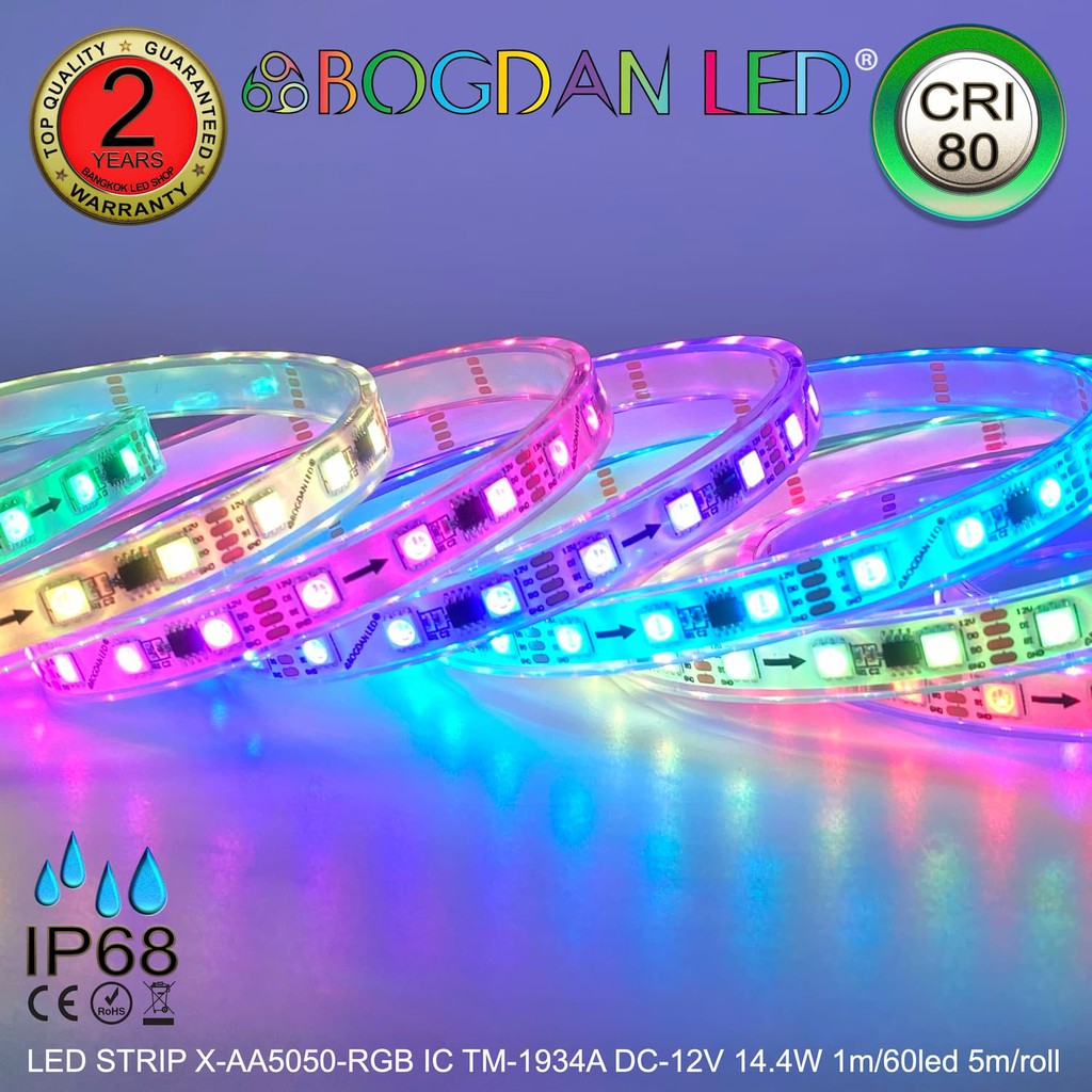led-strip-x-aa5050-60-rgb-dc-12v-14-4w-1m-ip68-ยี่ห้อbogdan-led-แอลอีดีไฟเส้นสำหรับตกแต่ง-300led-5m-72w-5m-grade-a