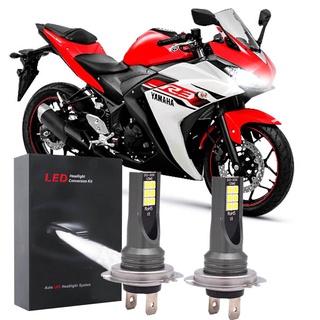 ชุดหลอดไฟหน้า LED 6000K สีขาว สําหรับ Yamaha YZF-R3 2015 2016 2017-2x