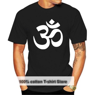 เสื้อยืดผ้าฝ้ายพรีเมี่ยม เสื้อยืดลําลอง ผ้าฝ้าย พิมพ์ลายสัญลักษณ์ HINDU AUM OM OHM Devanagari แฟชั่นสําหรับผู้ชาย และผู้