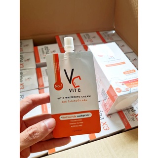 สินค้า วิตซีน้องฉัตร ครีมวิตซี VIT C WHITENING CREAM วิทซีซอง VCซอง (ราคาต่อซอง)(ราคาต่อซอง)