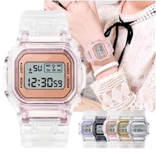 สินค้า 【Ready Stock】Fashion Transparent Sports Watch Men Women Kids Electronic LED Digital Watch