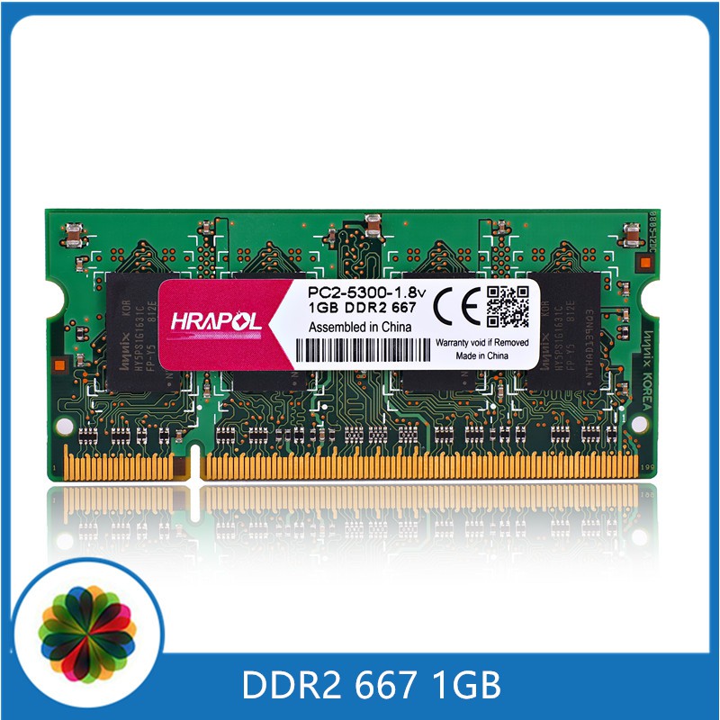 Barrette Mémoire 1 Go DDR2-667 PC2-5300 - SODIMM 200 Pins, Neuf
