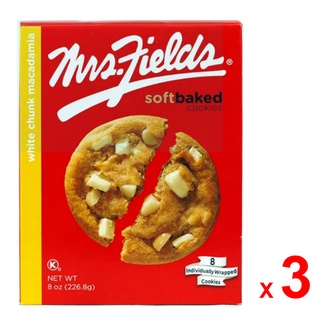 MRS. FIELDS มิสซิส ฟิลด์ คุกกี้ไวท์ช็อคโกแลต และถั่วแมคคาเดเมีย แบบนิ่ม ห่อเดี่ยว 8 ชิ้นต่อกล่อง 3 กล่อง กล่องละ 226.8 ก