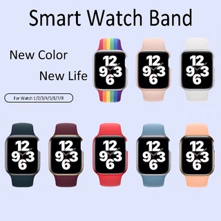 สายนาฬิกาข้อมือ สายรัดซิลิโคนสำหรับ iWatch ขนาด 38/40/41mm 42/44/45mm สาย X7 X8 X6 Hw37 Hw22plus