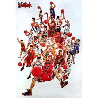 โปสเตอร์ หนัง การ์ตูน สแลมดังก์ Slam Dunk スラムダンク (1993) POSTER 24”x35” นิ้ว Japan Sports Anime Hanamichi Sakuragi V2