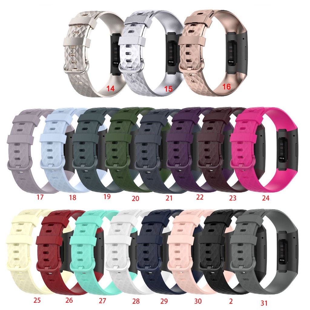 สายยางซิลิโคนสายแบบ Sport Band สำหรับ Fitbit Charge 3 4 SE | Shopee ...