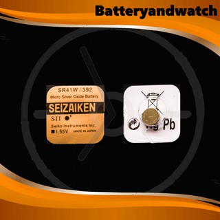 ถ่านกระดุม ถ่านนาฬิกา แพ็ค 1 เม็ด Seizaiken SR41 W/392 1.55V *ของเเท้รับประกัน
