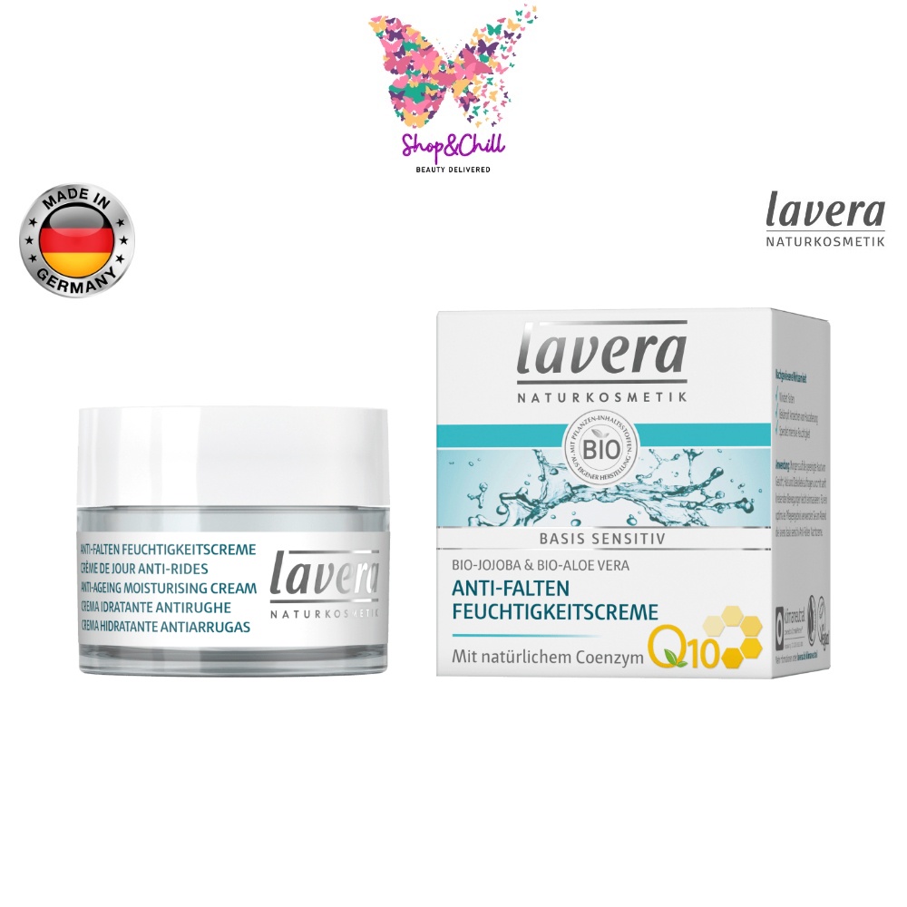 ภาพหน้าปกสินค้าครีมบำรุงผิว รดริ้วรอย Lavera Q10 Sensitive Anti-Wrinkle Moisturizing Cream 50 ml จากร้าน shopandchill บน Shopee