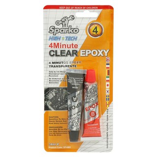 4-MINUTE CLEAR EPOXY GLUE SPARKO 34G CLEAR กาวอีพ็อคซี่แห้งเร็ว AB SPARKO 34 กรัม สีใส กาวอีพ๊อกซี่ กาว เครื่องมือช่างแล