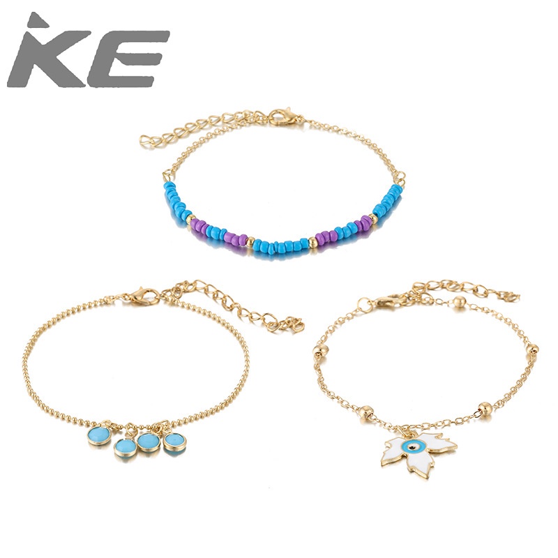 exotic-rice-bead-leaf-eye-anklet-3-piece-set-sapphire-tassel-anklet-women-for-girls-for-women