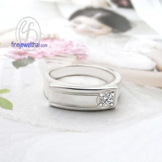 Finejewelthai-แหวนเพชรCZ-แหวนเงินแท้-แหวนหมั้น-แหวนแต่งงาน-R1061cz