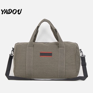 YADOU ทนต่อการสึกหรอผ้าใบกระเป๋าถือความจุสูงกระเป๋าเสื้อผ้าแพคเกจการทำงานแบบพกพาชายกระเป๋าเดินทาง